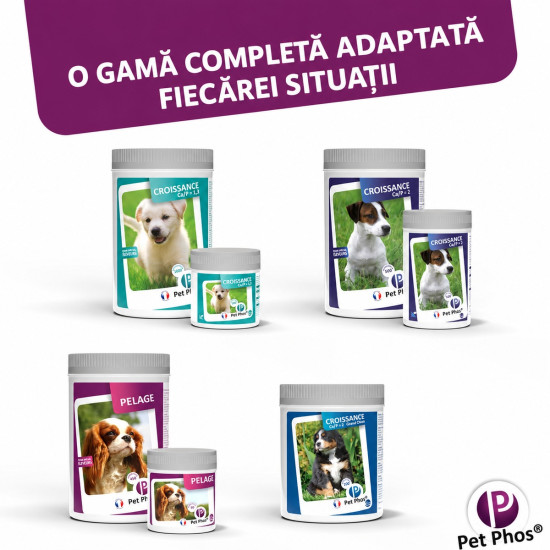 Pet Phos Pelage Ceva – Supliment Vitamino-Mineral pentru Câini – 50 Tablete